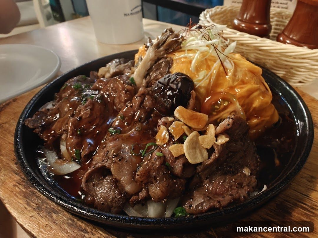 Sizzling Steak and Omelette