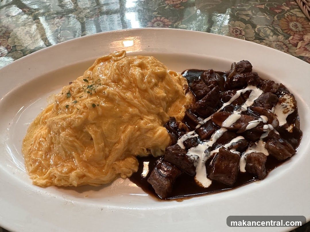 Omurice with Beef Stew
