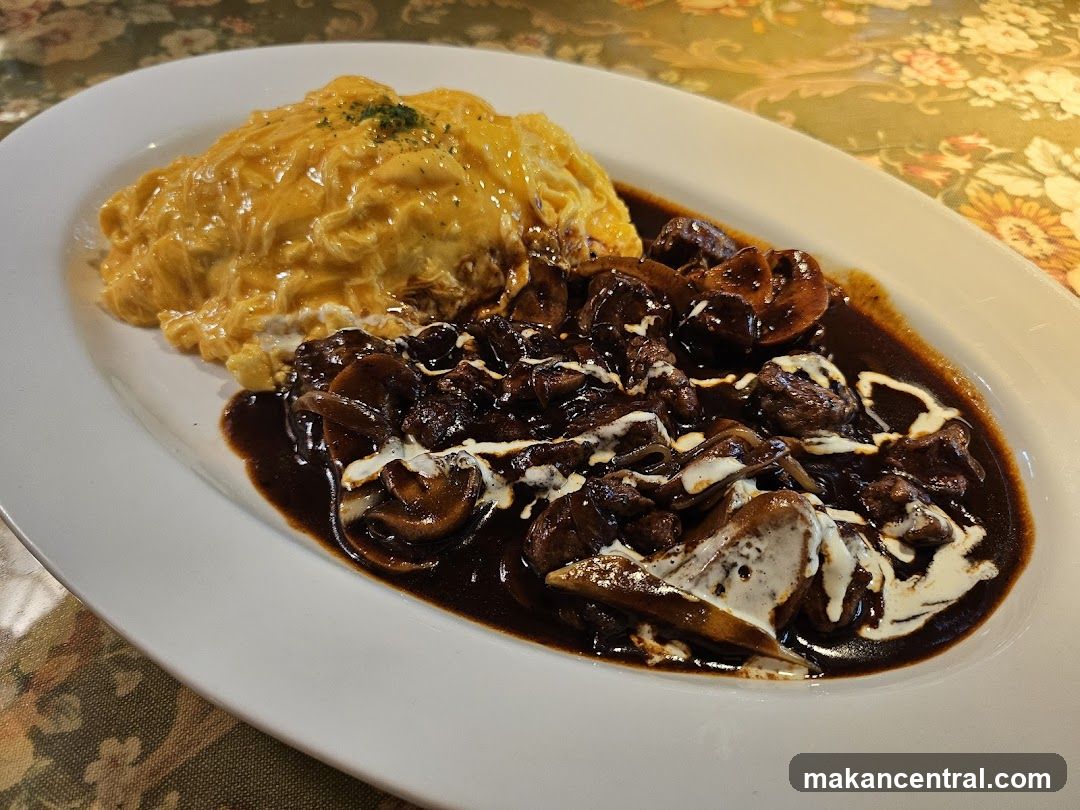 Omurice with Beef Stew
