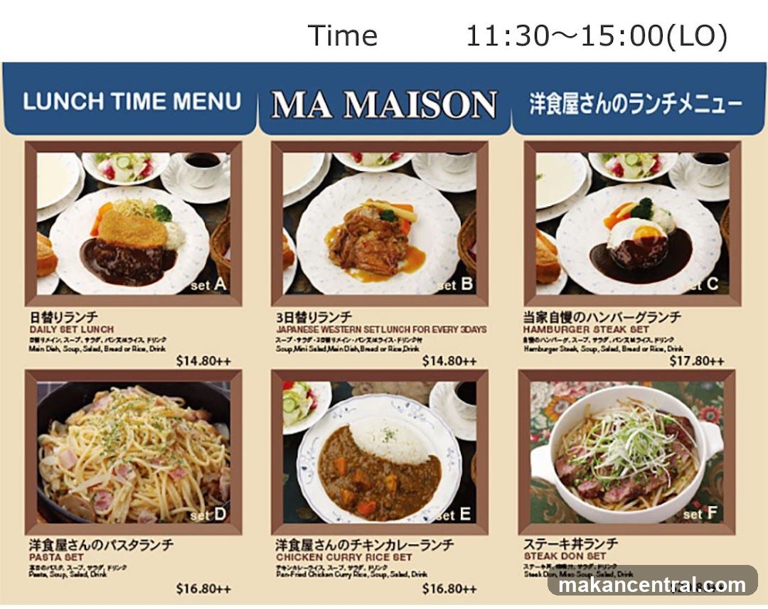MA MAISON Lunch Menu