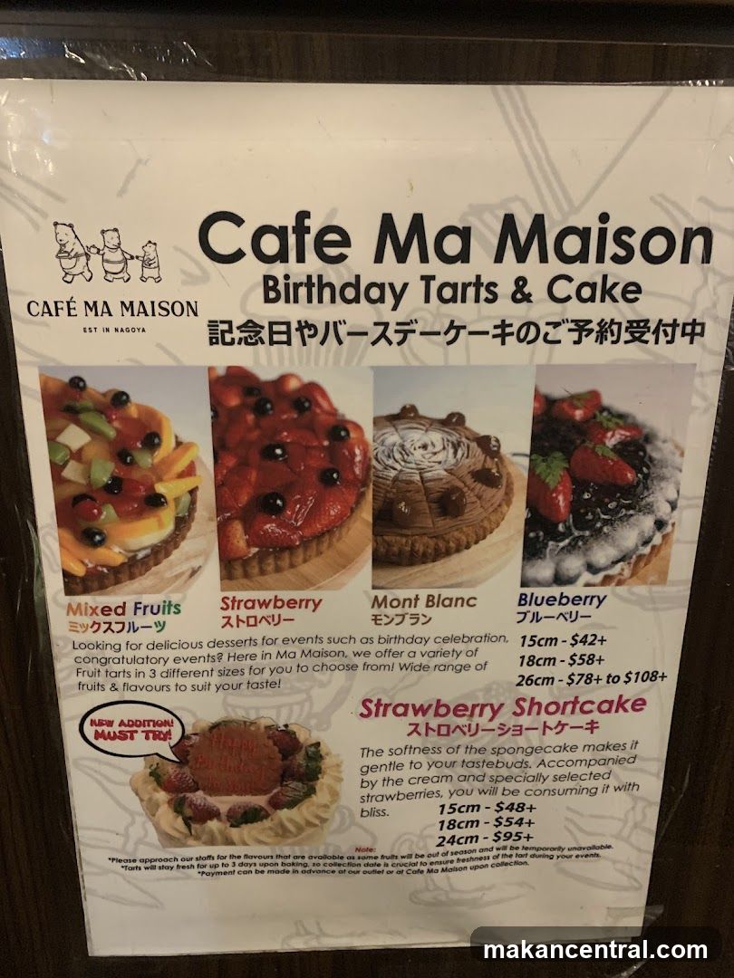 Cafe Ma Maison Birthday Tarts & Cake