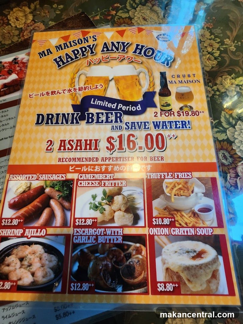 MA MAISON'S HAPPY ANY HOUR