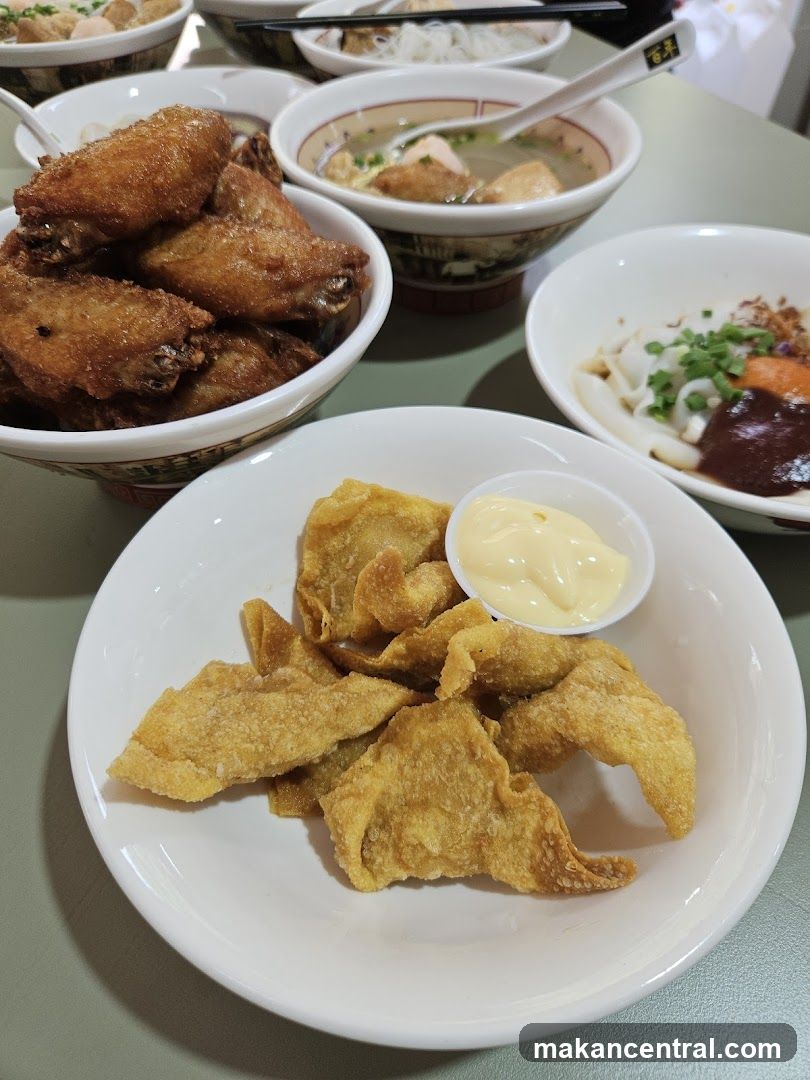 Fried Wontons and Chicken Wings
