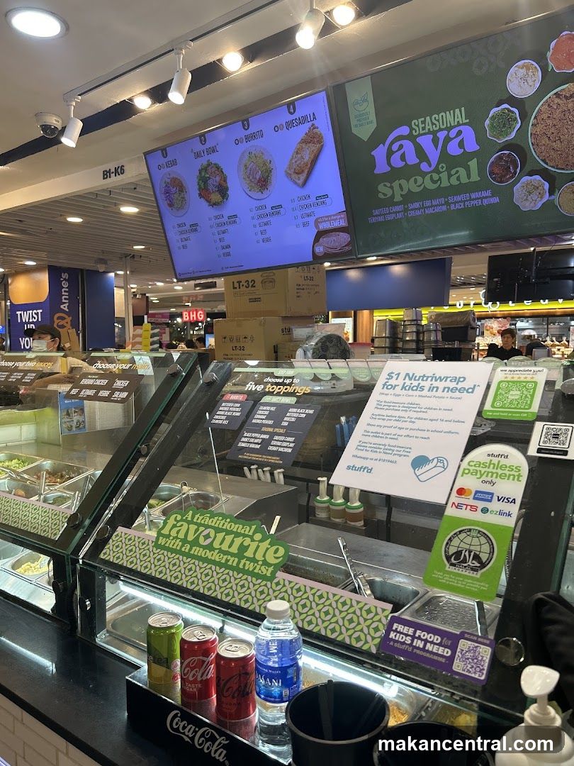 Food counter with menu display