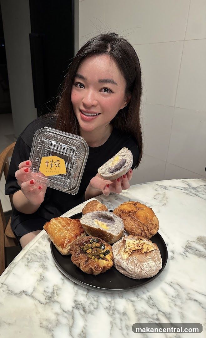 Woman with baked goods