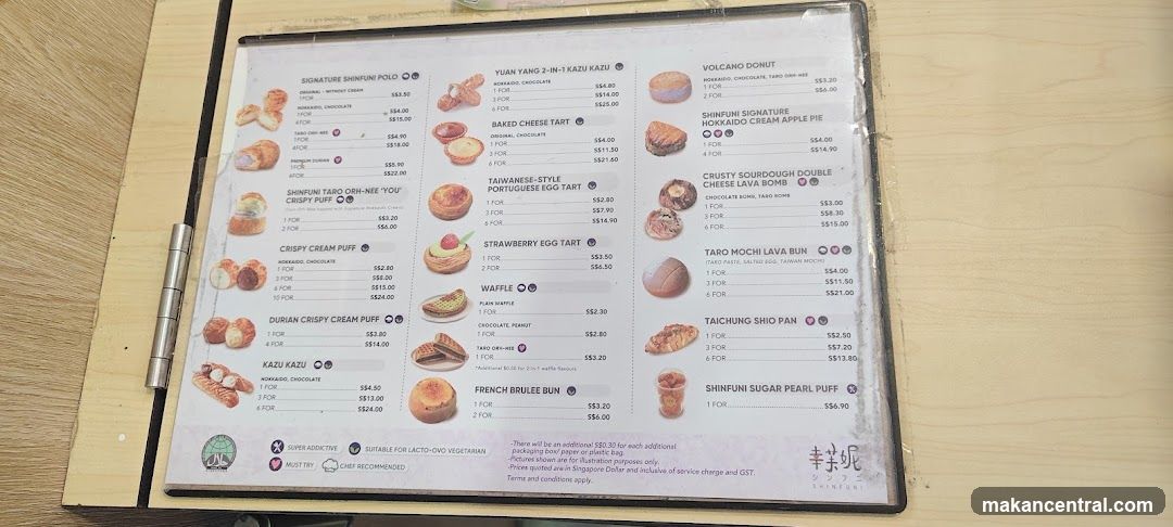 Shinfuni Menu