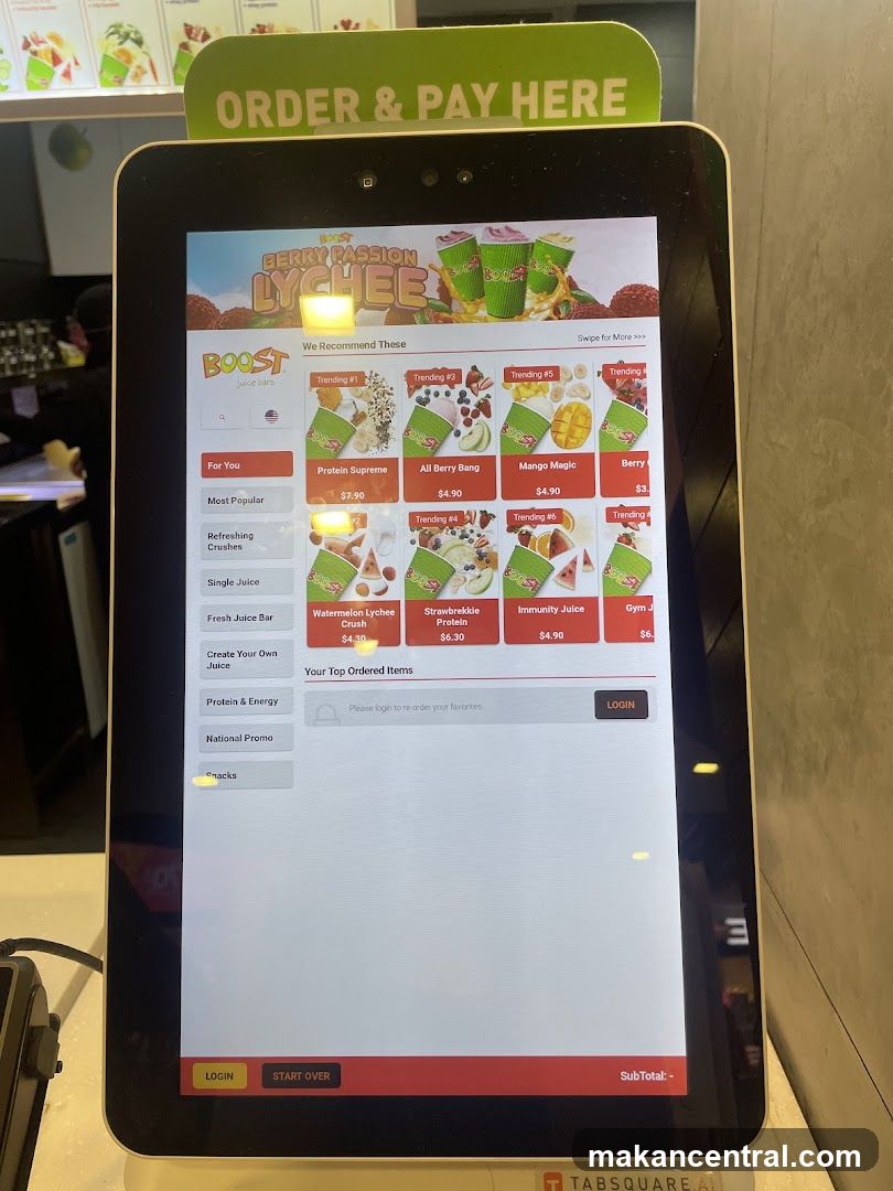 Order and Pay Screen