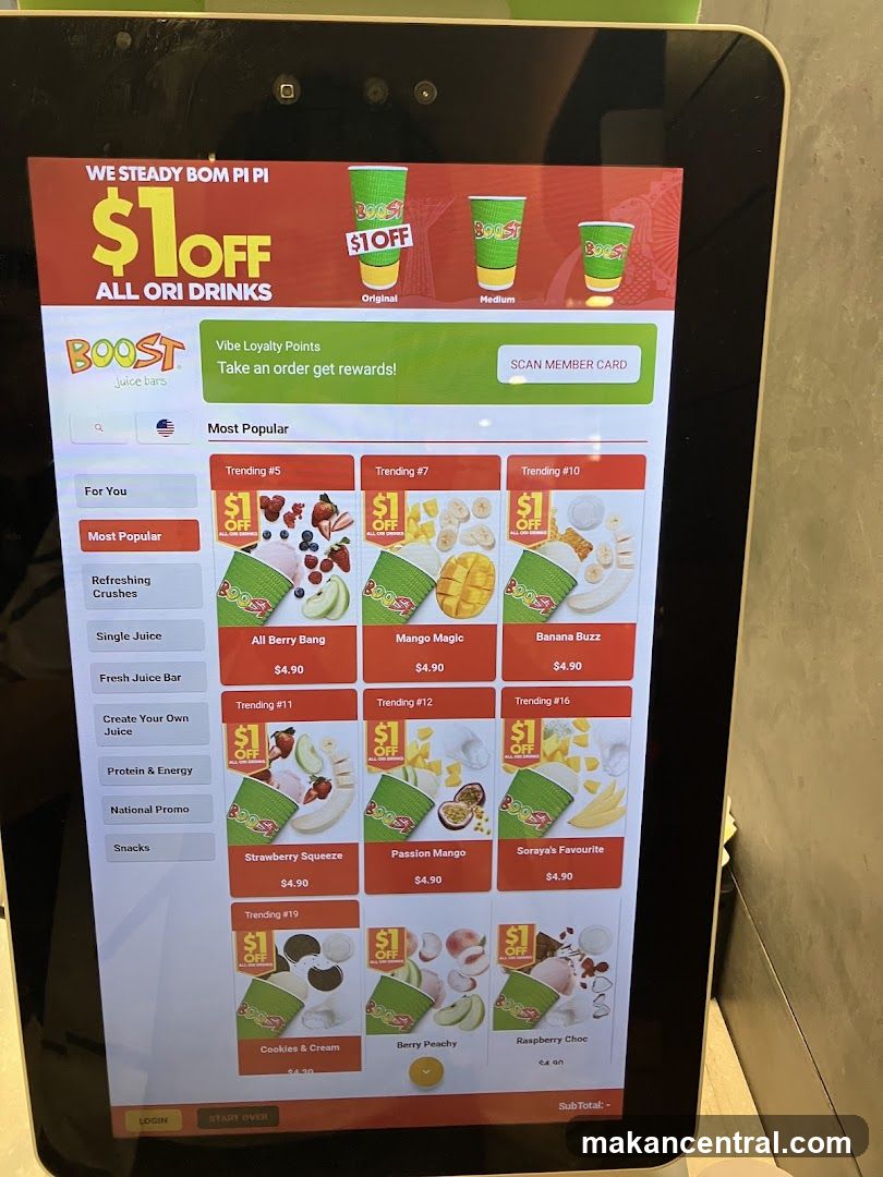 Boost Juice Bars Menu