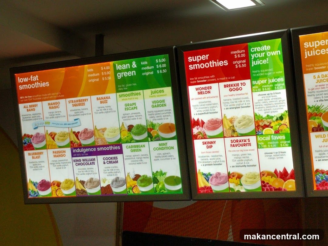Smoothie and Juice Menu