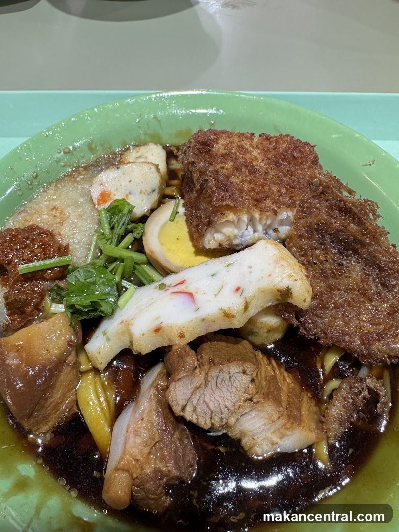 Noodles with Braised Pork and Fried Fish