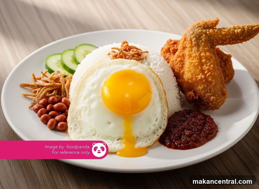 Nasi Lemak with Fried Chicken