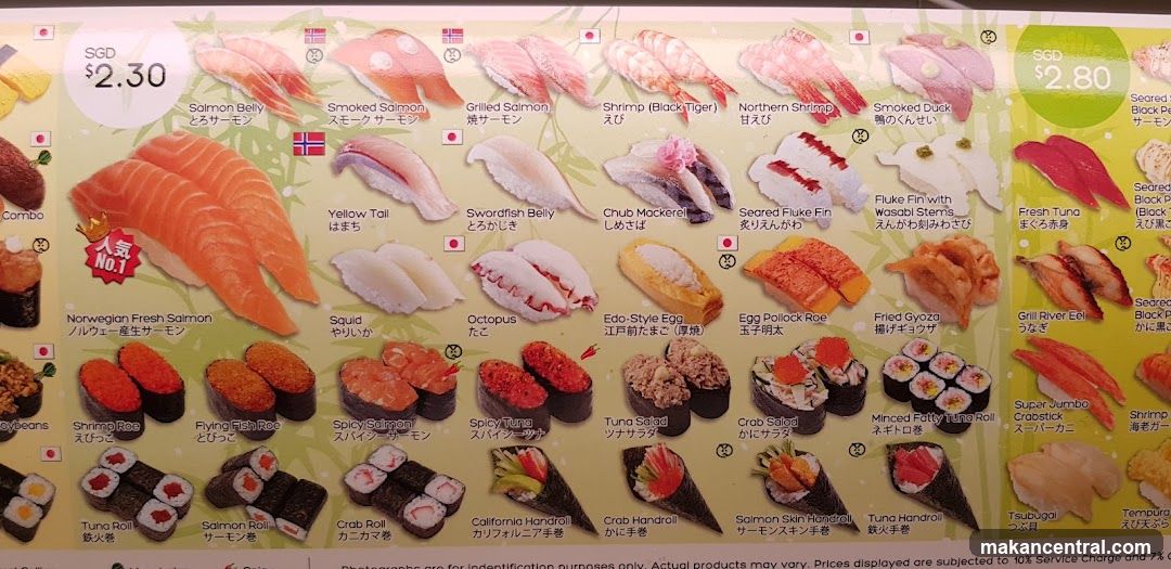 Sushi Menu