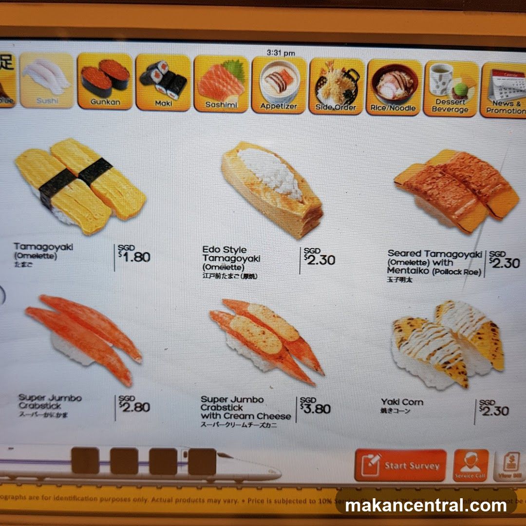 Sushi Menu