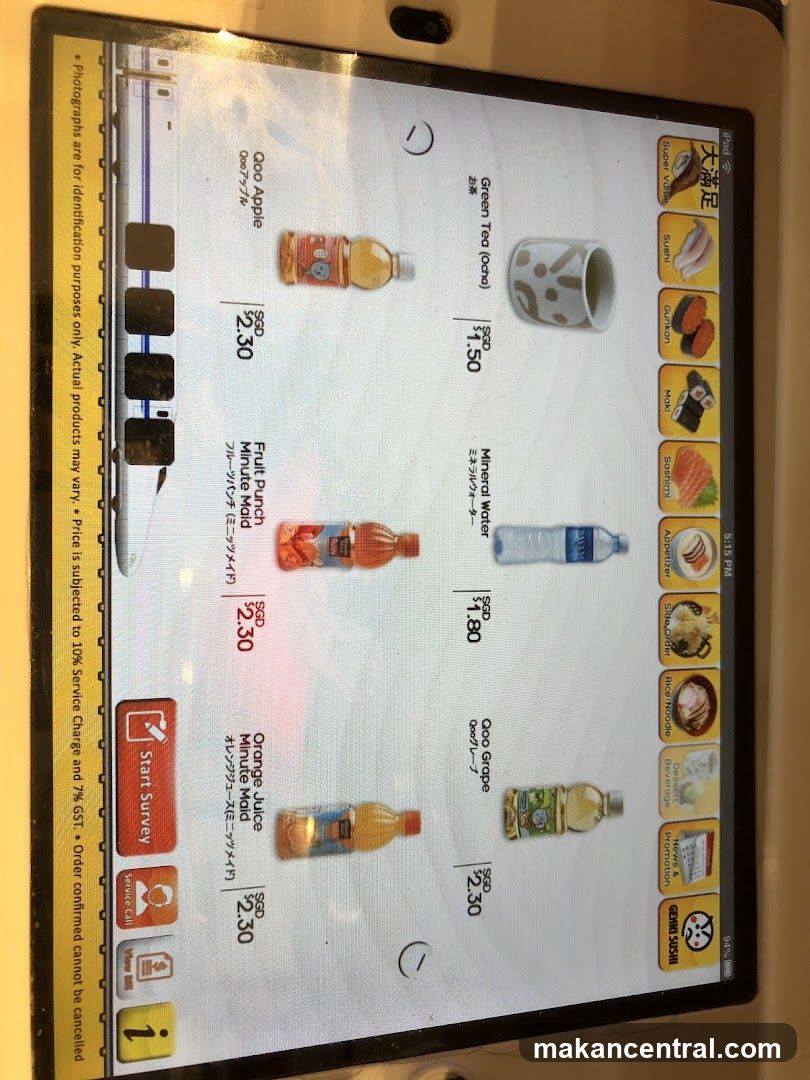 Genki Sushi Menu