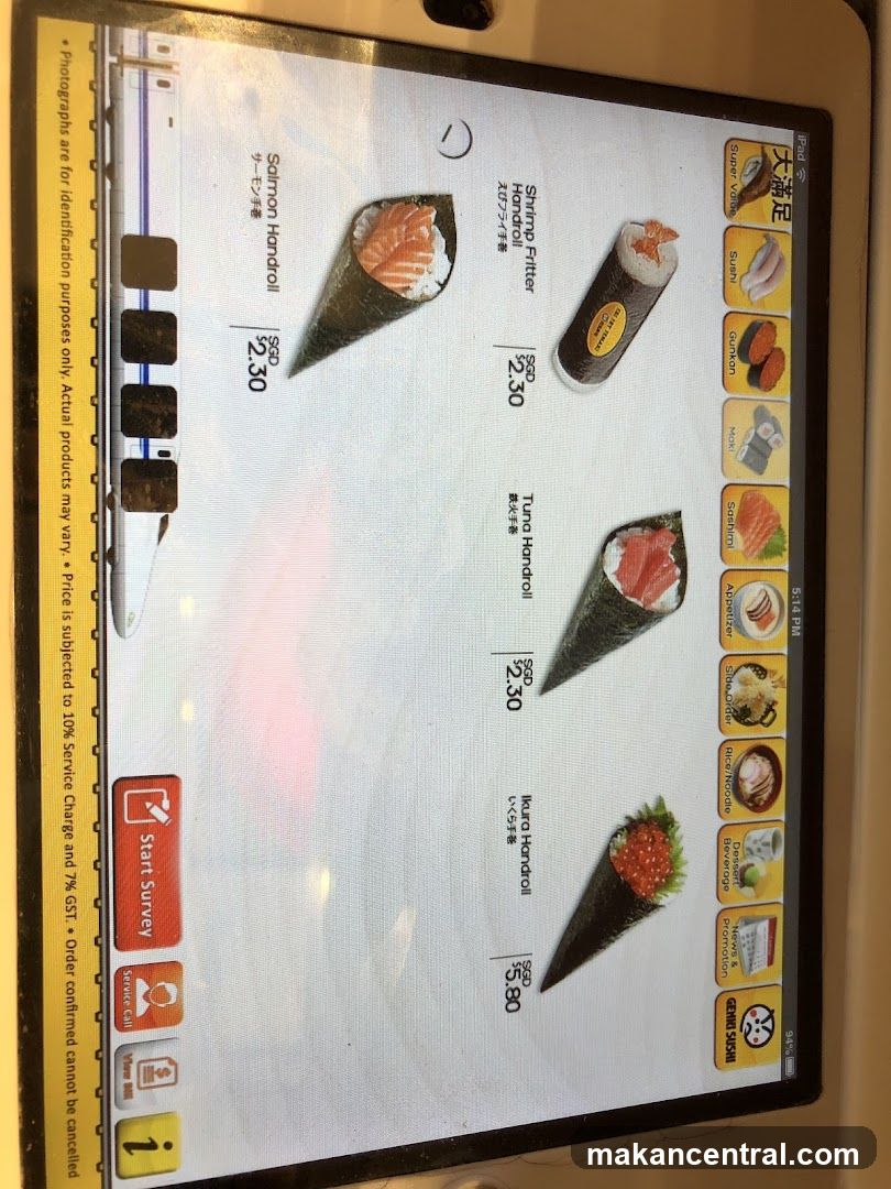 Genki Sushi Menu