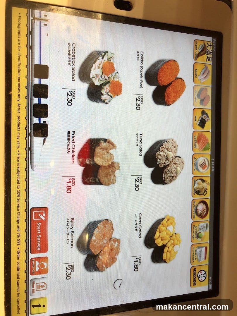 Genki Sushi Menu