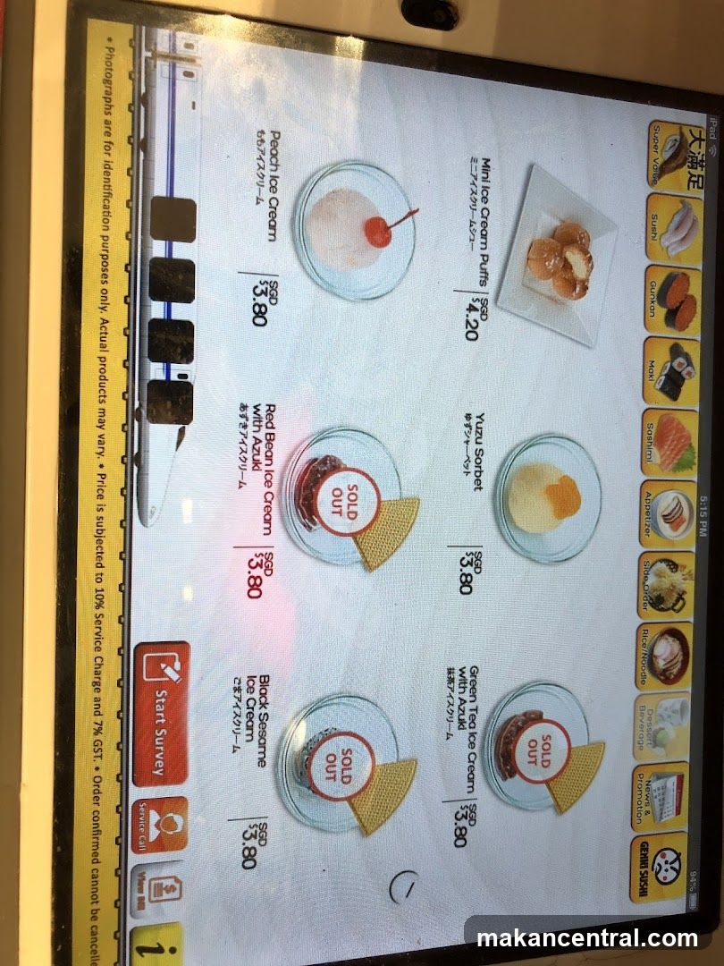 Genki Sushi Menu