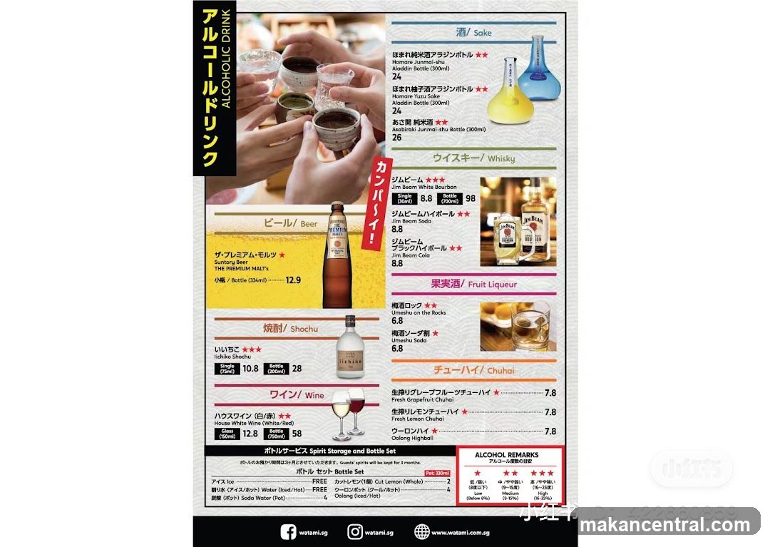 Alcoholic Drink Menu