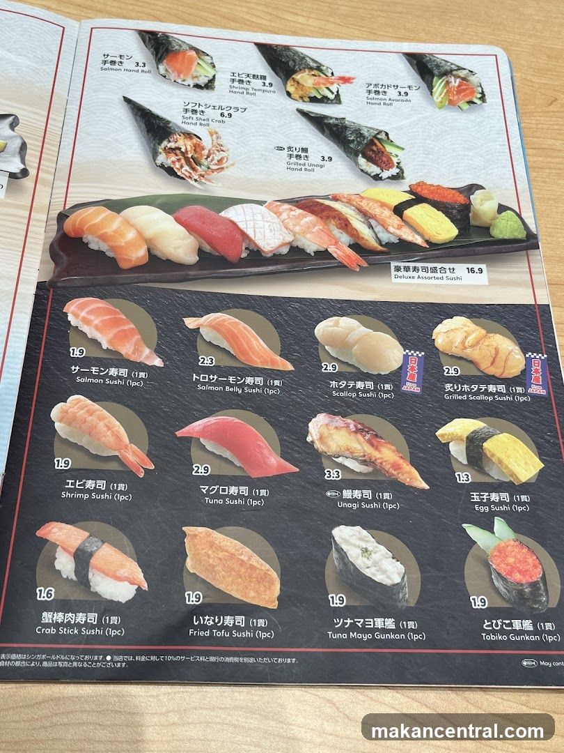 Sushi Menu