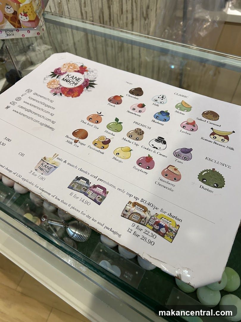 Kane Mochi Menu