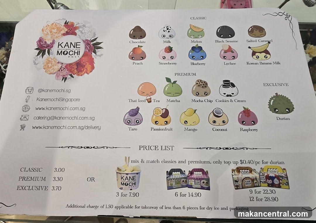 Kane Mochi Menu