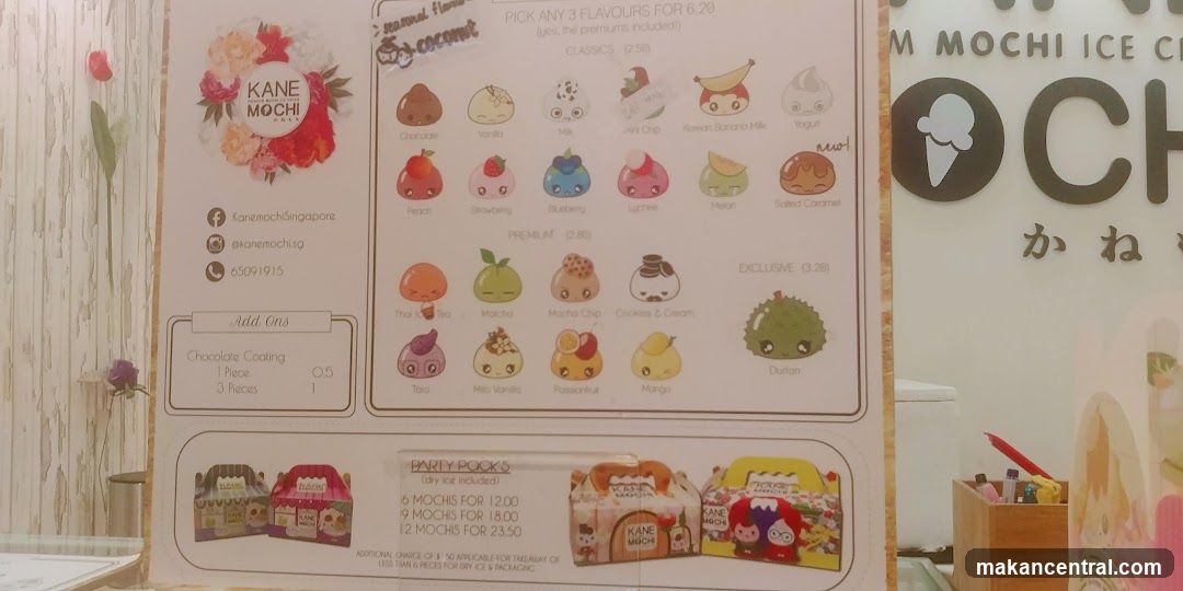 Kane Mochi Ice Cream Menu