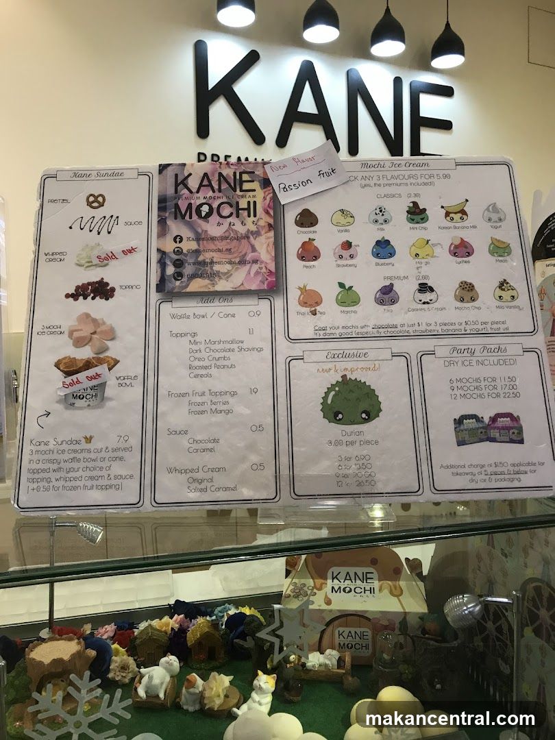 KANE MOCHI Ice Cream Menu
