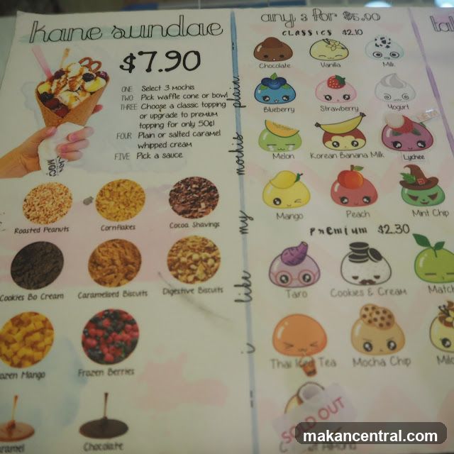 Kane Sundae Menu
