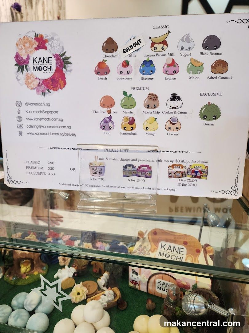 Kane Mochi Menu