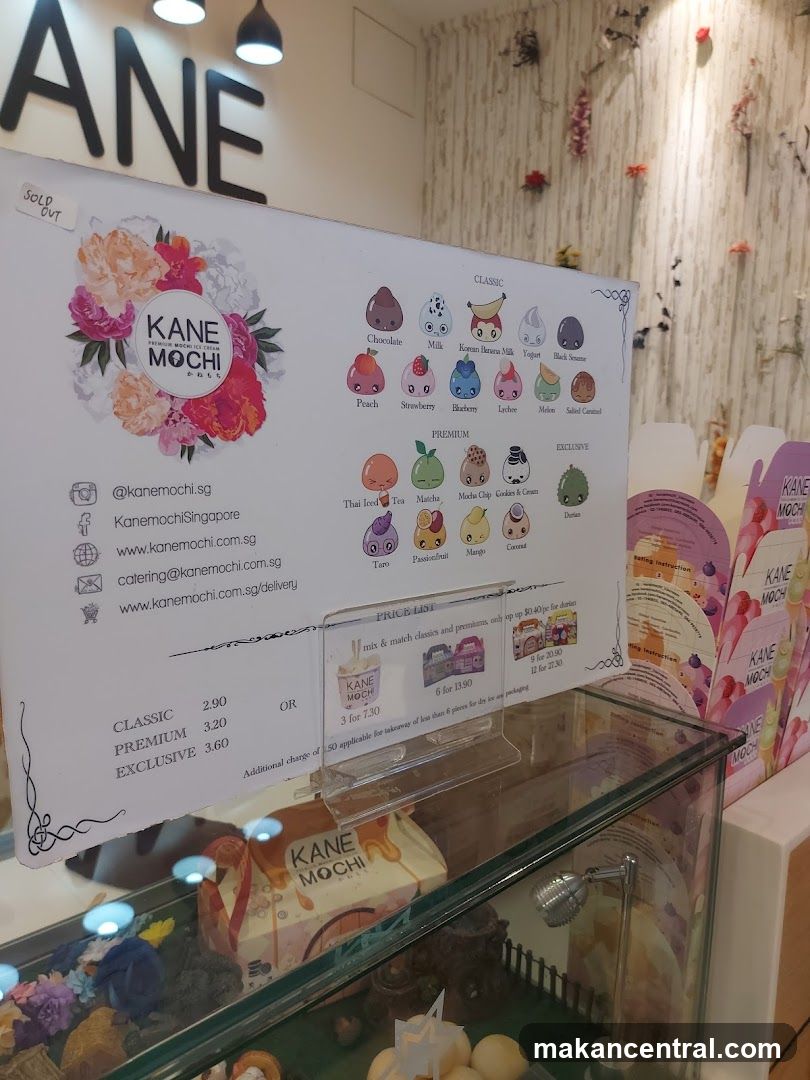 Kane Mochi Menu and Display