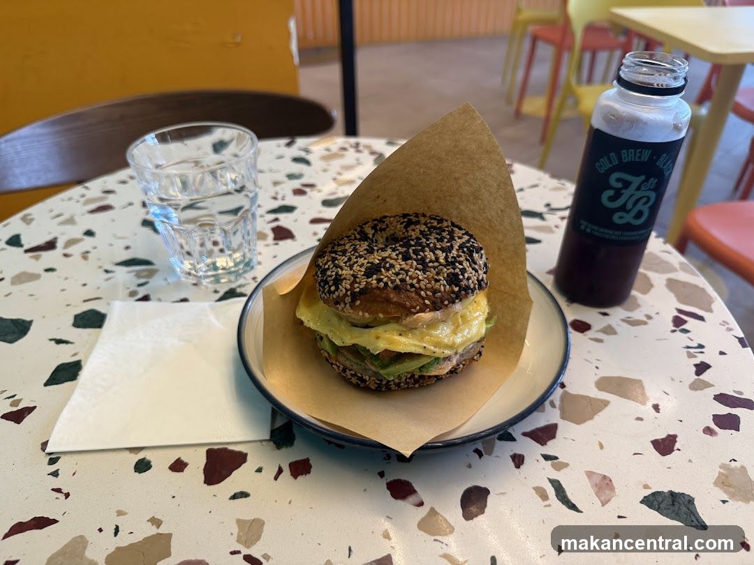 Bagel Sandwich and Cold Brew