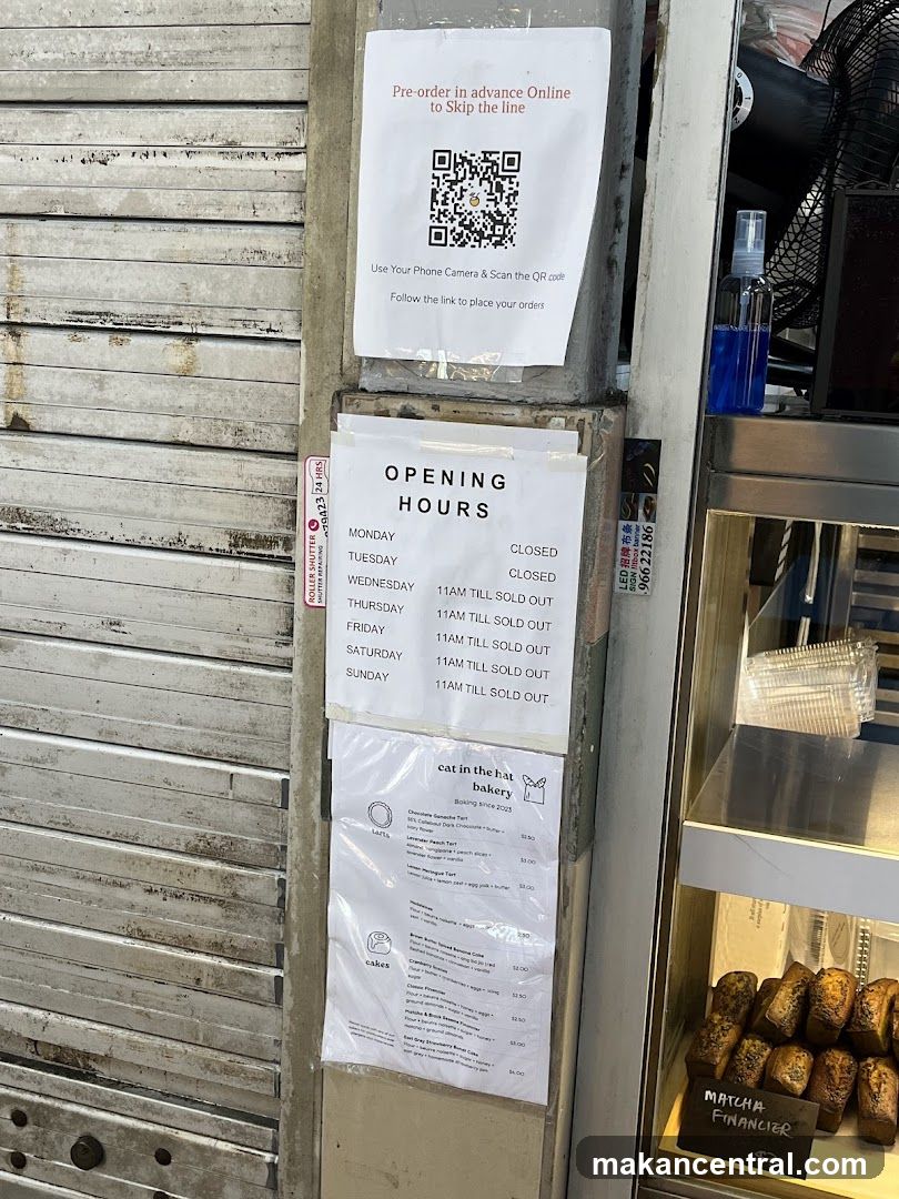 Bakery Menu and Opening Hours