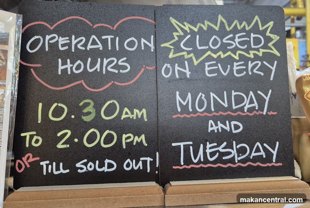 Chalkboard with Operation Hours