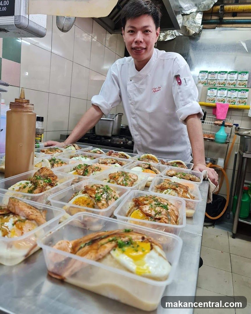 Chef with prepared meals