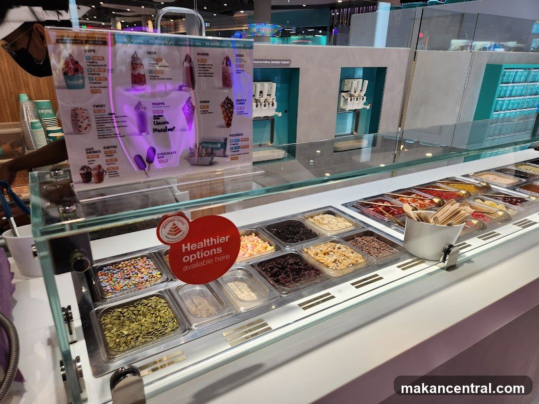 Yole Yogurt Toppings and Menu