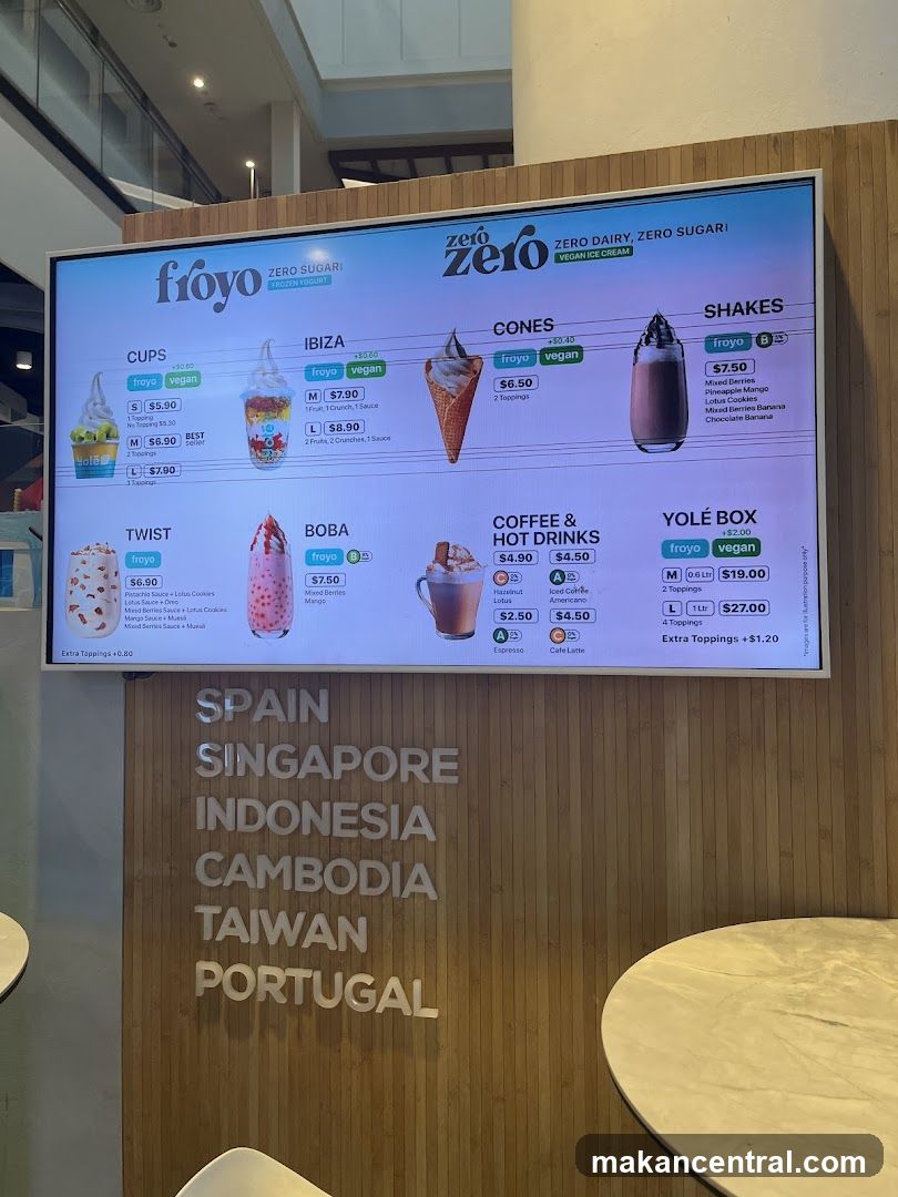 Froyo Menu
