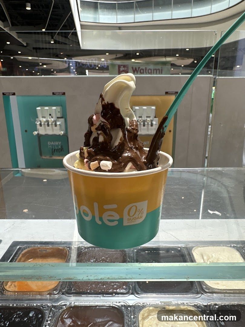 Soft Serve Ice Cream with Chocolate Drizzle