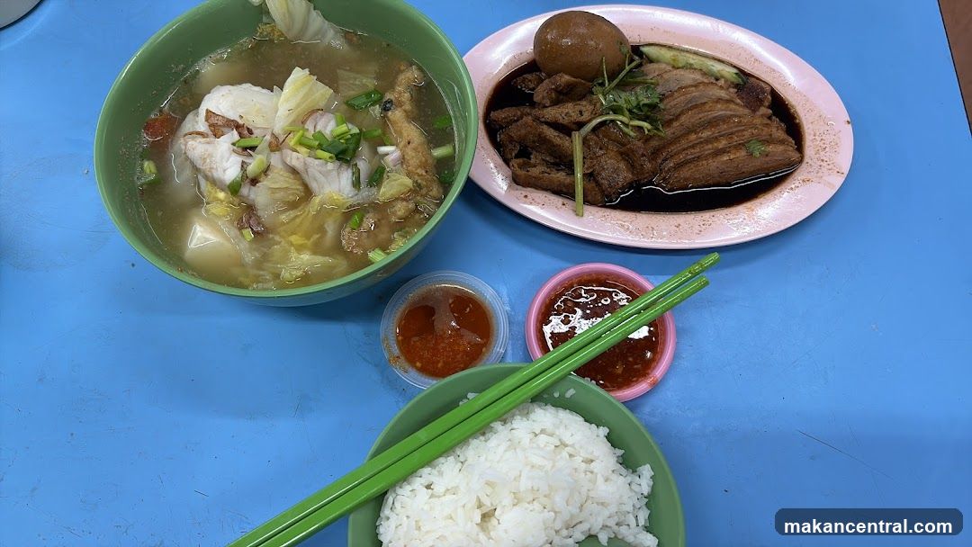 Asian Meal with Rice and Soup