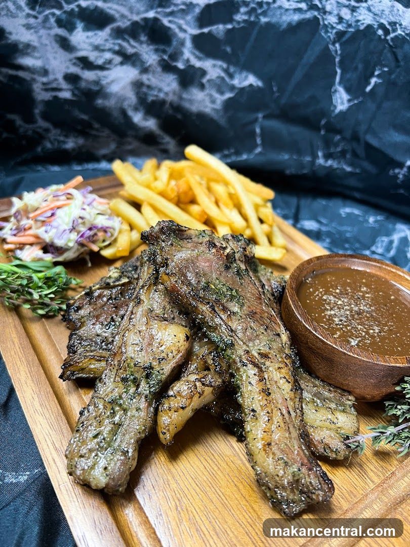 Lamb Chops with Fries and Coleslaw