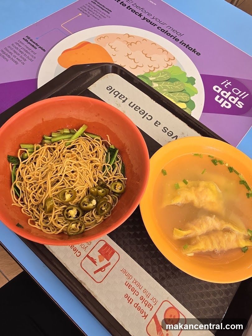 Meal with Noodles and Soup