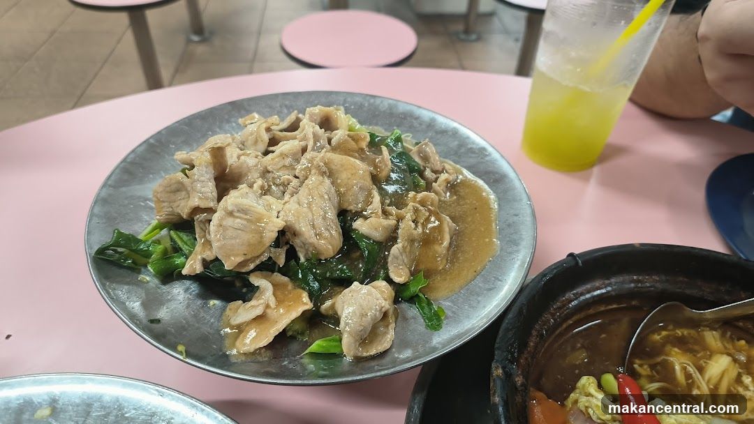 Pork and Vegetable Dish with Drink