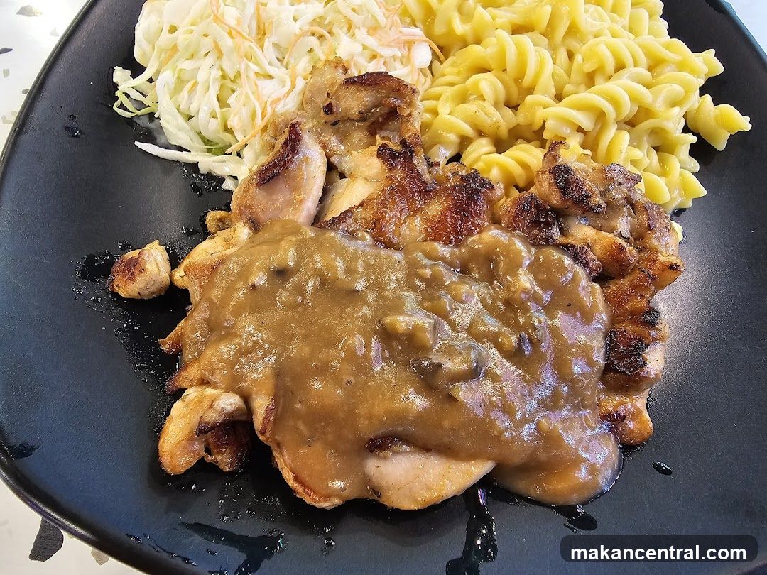 Chicken with Pasta and Coleslaw