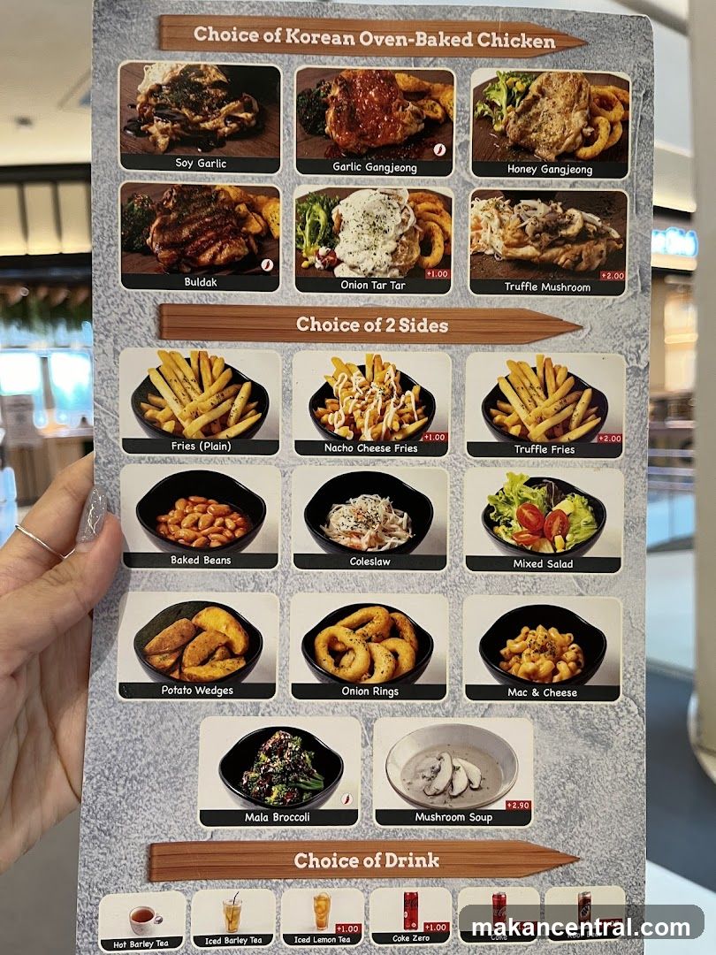 Korean Oven-Baked Chicken Menu