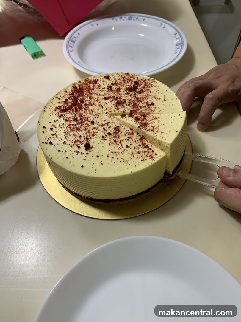 Red Velvet Cake being Sliced