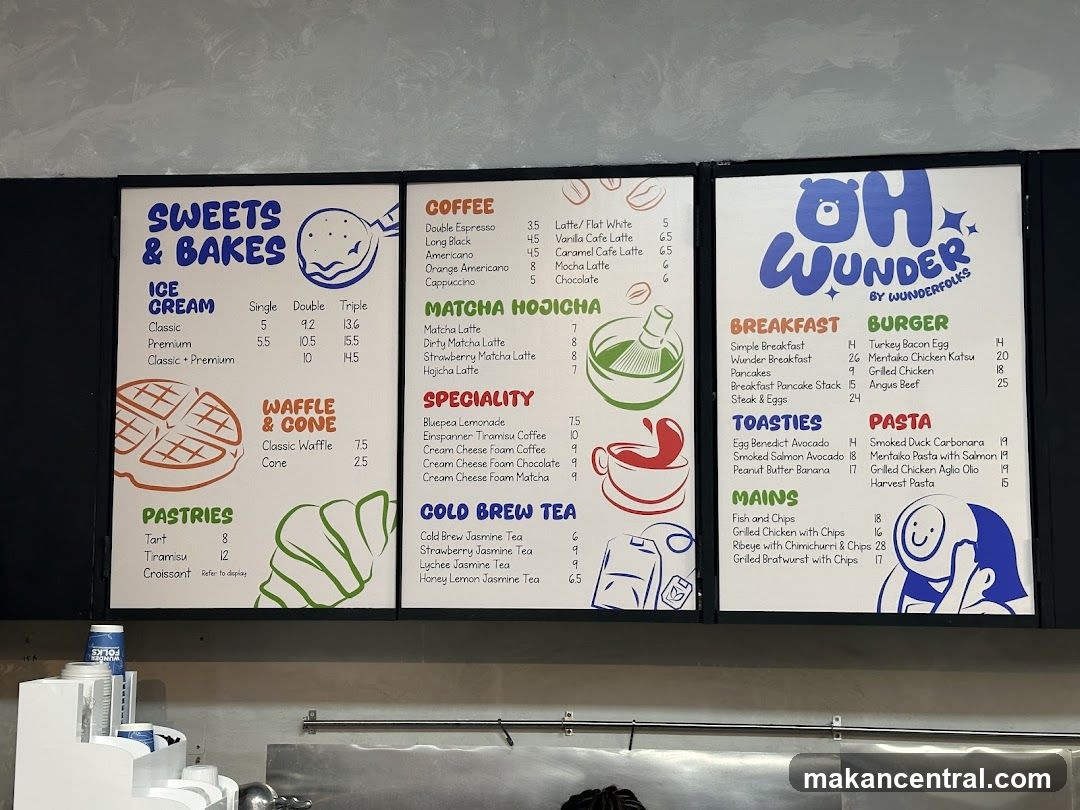 Oh Wunder Menu