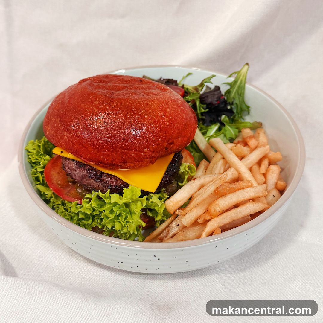 Burger with Fries and Salad
