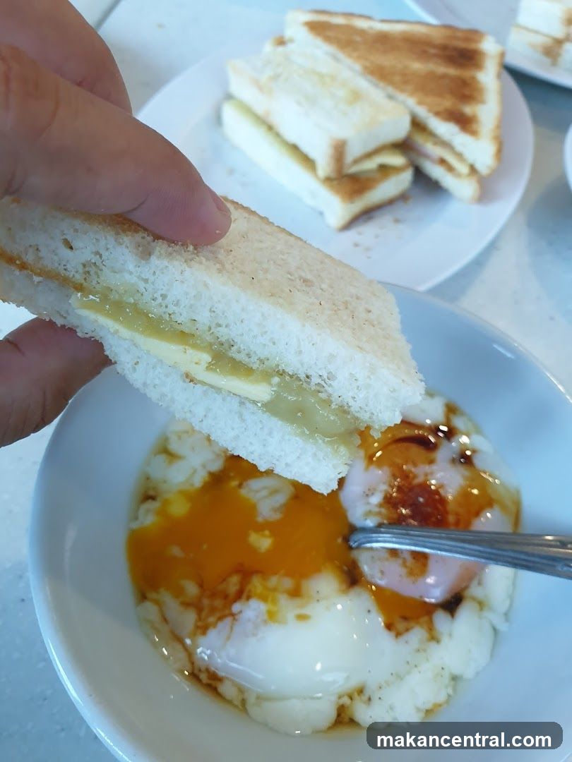 Soft-boiled eggs with toast