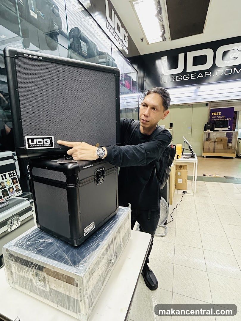 Man pointing at UDG gear