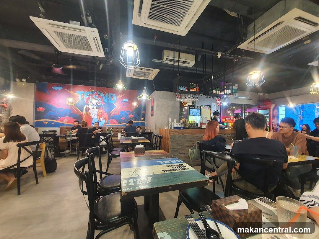 Restaurant Interior with Mural