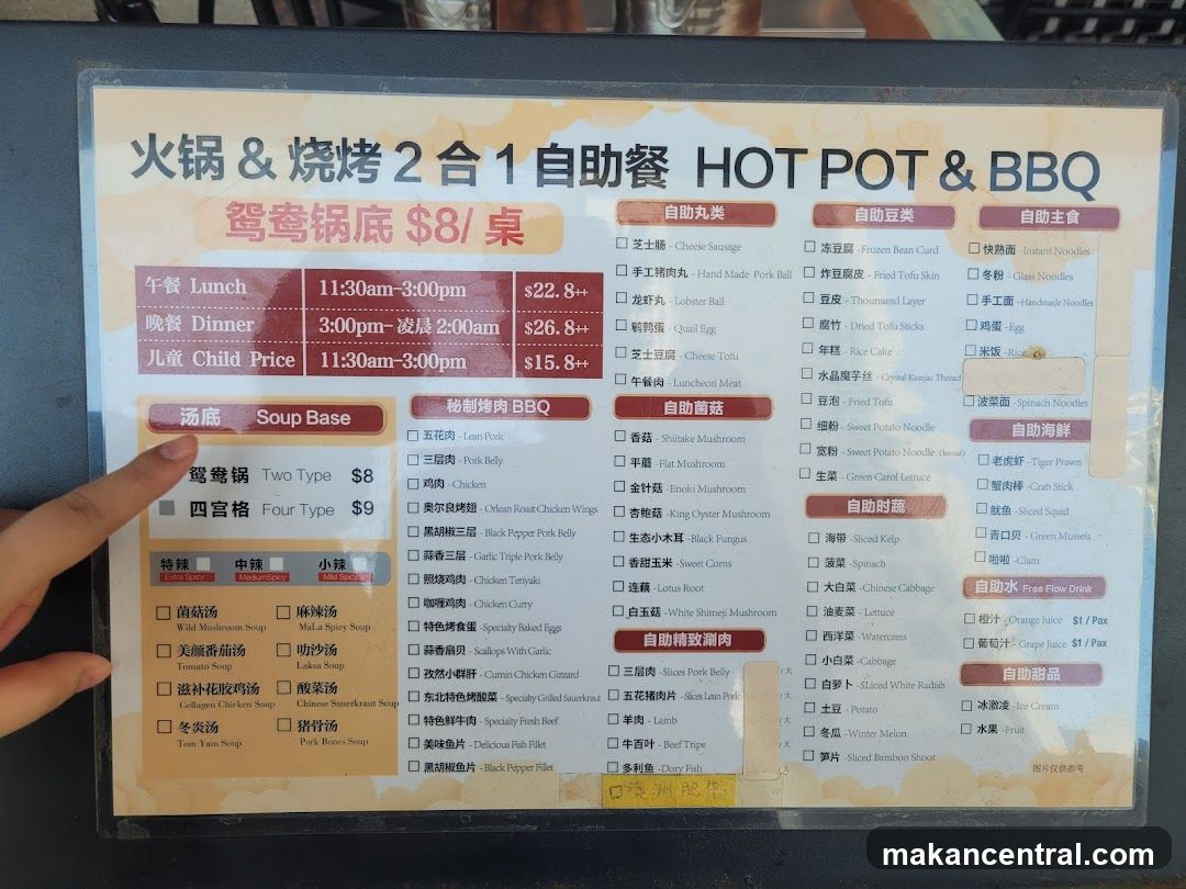 Hot Pot & BBQ Menu